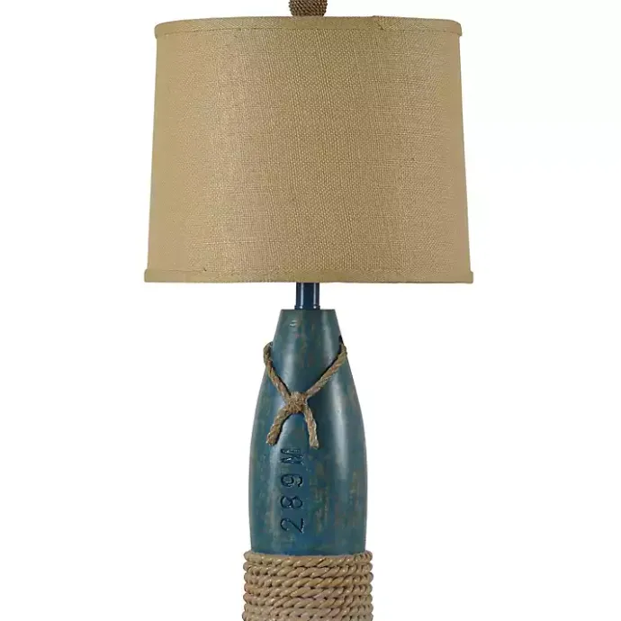 Discount Kirklands Home Coastal Sea Blue Table Lamp Tan