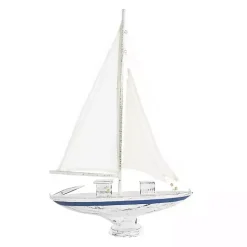 Outlet Kirklands Home Coastal White and Blue Sailboat Statue