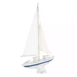 Outlet Kirklands Home Coastal White and Blue Sailboat Statue