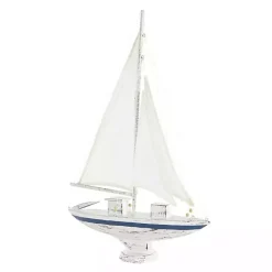 Outlet Kirklands Home Coastal White and Blue Sailboat Statue