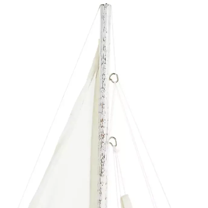 Outlet Kirklands Home Coastal White and Blue Sailboat Statue