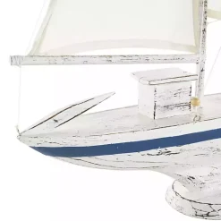 Outlet Kirklands Home Coastal White and Blue Sailboat Statue