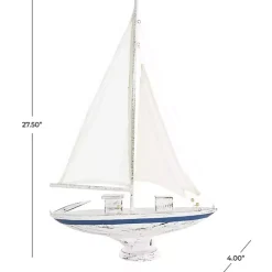 Outlet Kirklands Home Coastal White and Blue Sailboat Statue