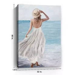 New Kirklands Home Coastal Woman in White Canvas Art Print, 32x48 in.