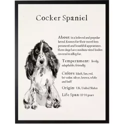 Clearance Kirklands Home Cocker Spaniel Facts Framed Wall Plaque