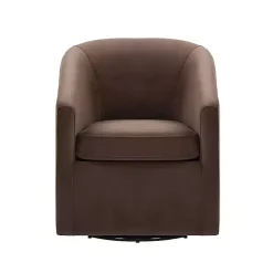 Hot Kirklands Home Coco Velvet Swivel Barrel Accent Chair Brown
