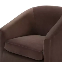 Hot Kirklands Home Coco Velvet Swivel Barrel Accent Chair Brown
