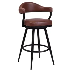 Best Kirklands Home Coffee Faux Leather Justin Swivel Counter Stool Brown