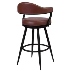 Best Kirklands Home Coffee Faux Leather Justin Swivel Counter Stool Brown