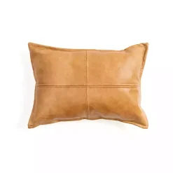 Clearance Kirklands Home Cognac Faux Leather Lumbar Pillow Brown