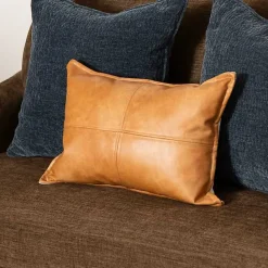 Clearance Kirklands Home Cognac Faux Leather Lumbar Pillow Brown