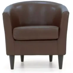Hot Kirklands Home Cognac Faux Leather Winslow Accent Chair Brown