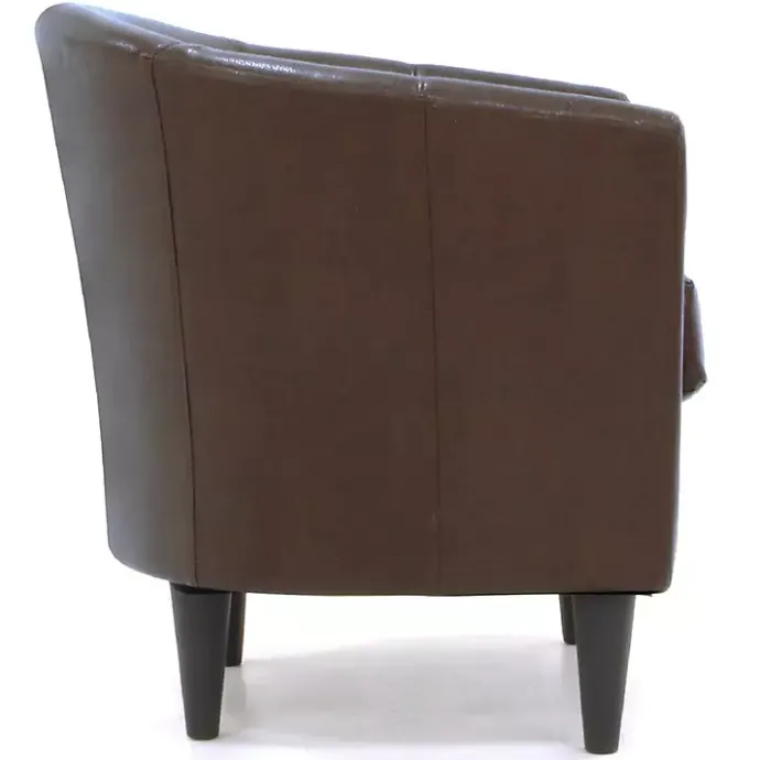 Hot Kirklands Home Cognac Faux Leather Winslow Accent Chair Brown