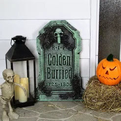 Outlet Kirklands Home Colden Burried Tombstone Outdoor Halloween Décor