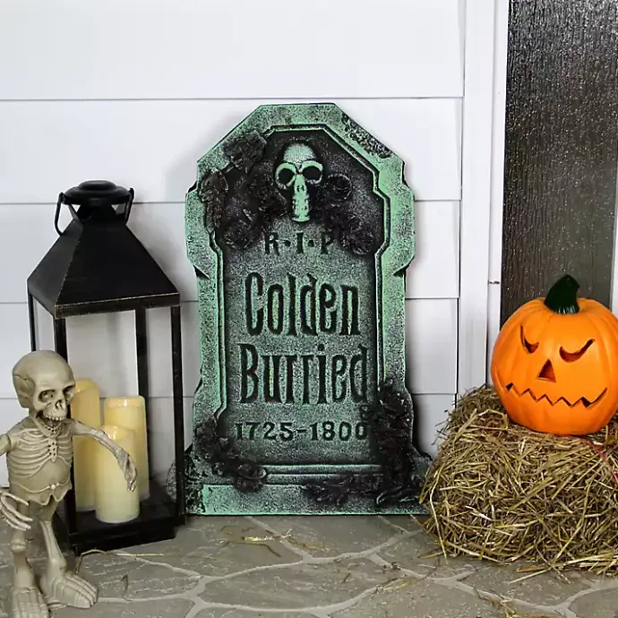 Outlet Kirklands Home Colden Burried Tombstone Outdoor Halloween Décor
