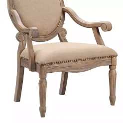 Best Kirklands Home Coley Beige Linen Armchair Tan