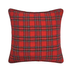 Discount Kirklands Home Collie Plaid Christmas Pillow Red