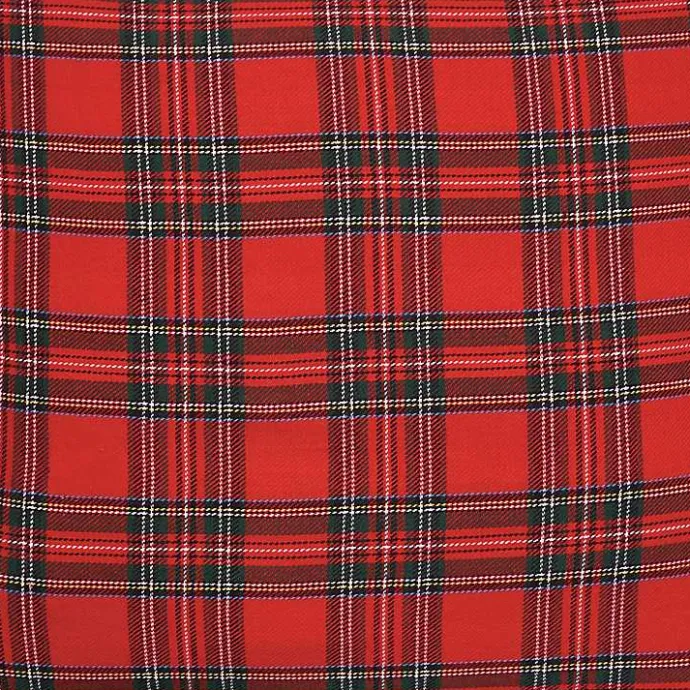 Discount Kirklands Home Collie Plaid Christmas Pillow Red