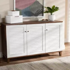 Clearance Kirklands Home Collier Two-Tone 3-Door Shoe Storage Cabinet