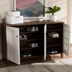 Clearance Kirklands Home Collier Two-Tone 3-Door Shoe Storage Cabinet