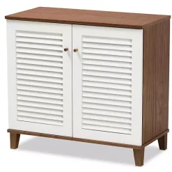 Online Kirklands Home Collier Two-Tone Slatted Shoe Storage Cabinet