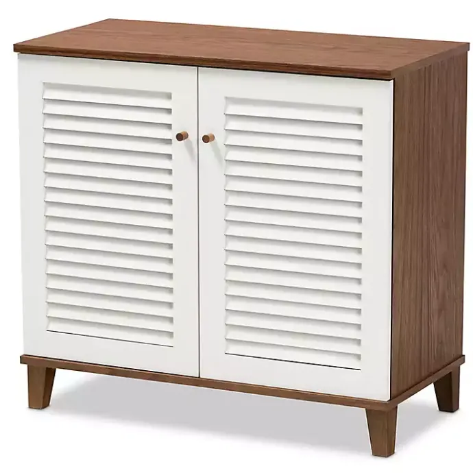 Online Kirklands Home Collier Two-Tone Slatted Shoe Storage Cabinet