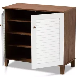 Online Kirklands Home Collier Two-Tone Slatted Shoe Storage Cabinet