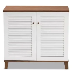 Online Kirklands Home Collier Two-Tone Slatted Shoe Storage Cabinet