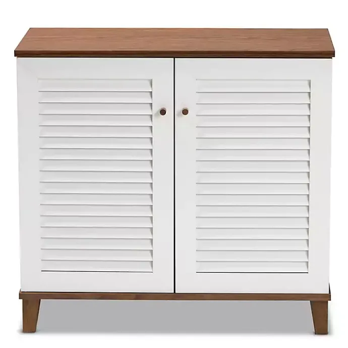 Online Kirklands Home Collier Two-Tone Slatted Shoe Storage Cabinet