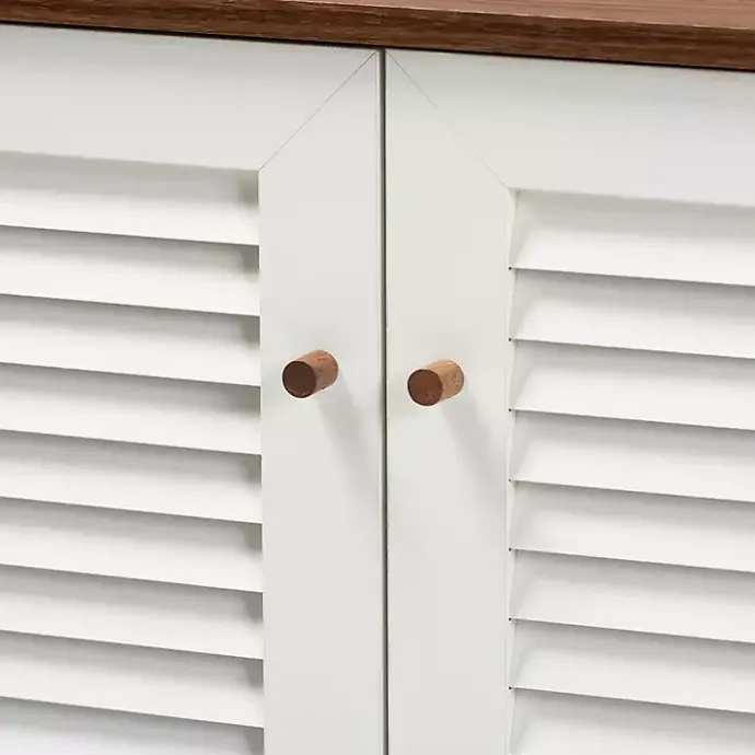 Online Kirklands Home Collier Two-Tone Slatted Shoe Storage Cabinet