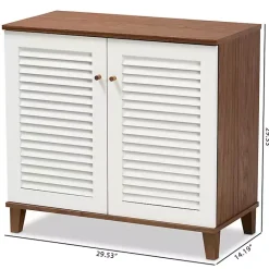 Online Kirklands Home Collier Two-Tone Slatted Shoe Storage Cabinet