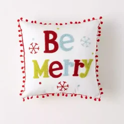Clearance Kirklands Home Colorful Be Merry Christmas Pillow