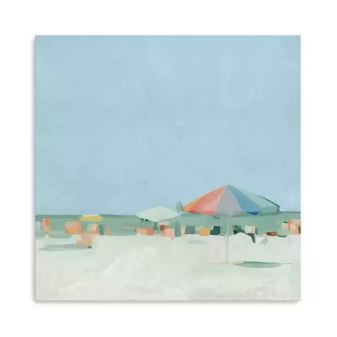 New Kirklands Home Colorful Beach Summer Pallete Canvas Art Print Blue
