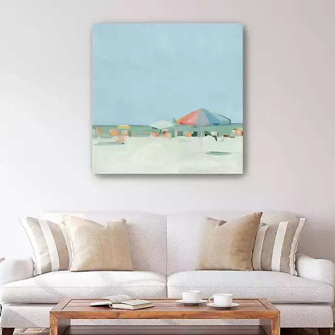 New Kirklands Home Colorful Beach Summer Pallete Canvas Art Print Blue