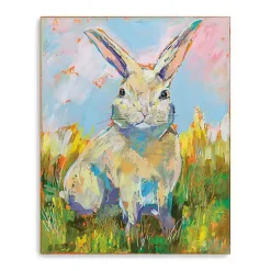 Sale Kirklands Home Colorful Bunny Easter Canvas Art Print