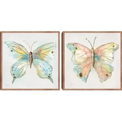 Best Kirklands Home Colorful Butterfly Framed Canvas Prints, Set of 2 Multi