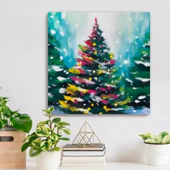 Best Kirklands Home Colorful Christmas Tree Canvas Art Print Multi