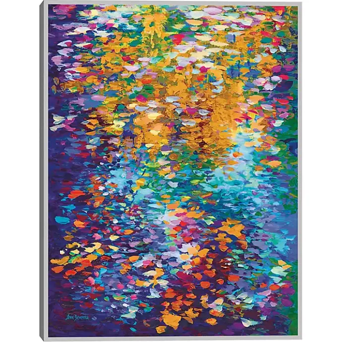 Sale Kirklands Home Colorful Dance of Leaves Framed Canvas Art Print