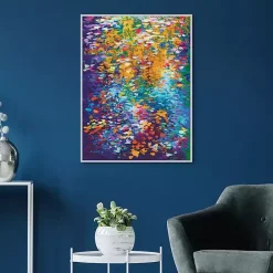 Sale Kirklands Home Colorful Dance of Leaves Framed Canvas Art Print