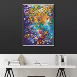 Sale Kirklands Home Colorful Dance of Leaves Framed Canvas Art Print