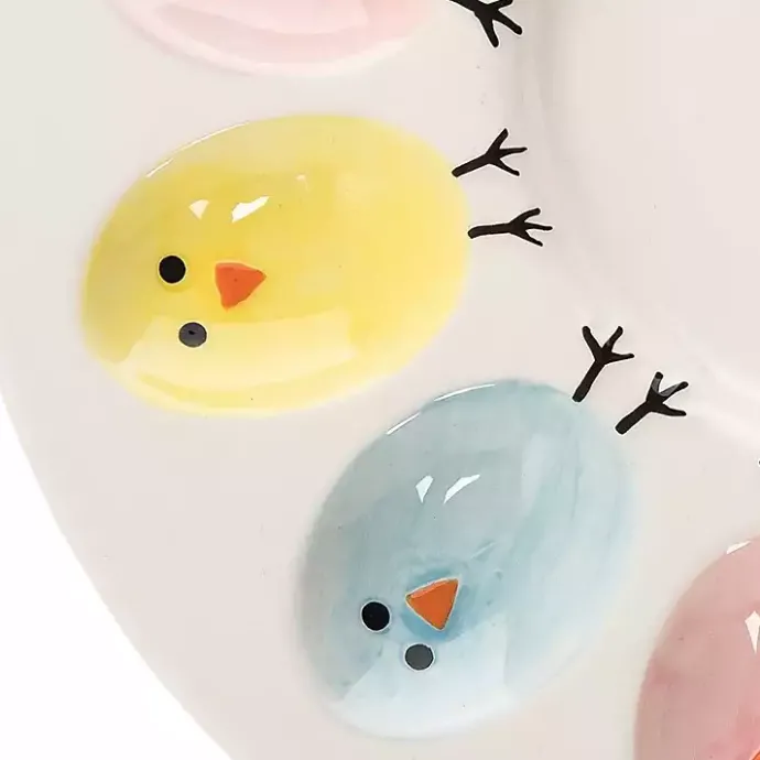 Discount Kirklands Home Colorful Easter Chicks Deviled Egg Plate