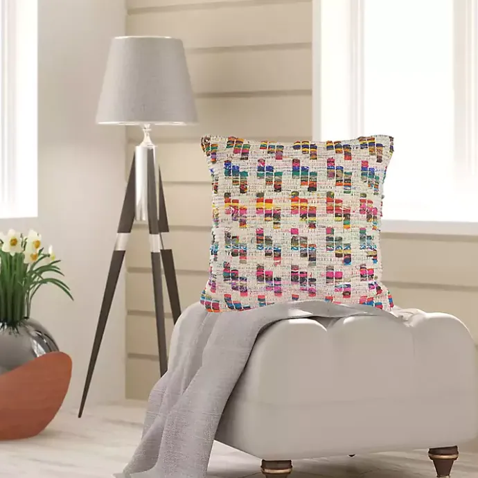 Outlet Kirklands Home Colorful Geometric Handwoven Throw Pillow Multi