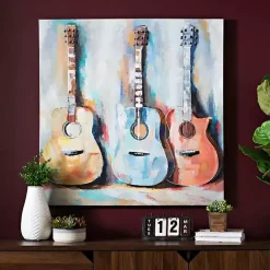Discount Kirklands Home Colorful Guitars Canvas Art Print Multi