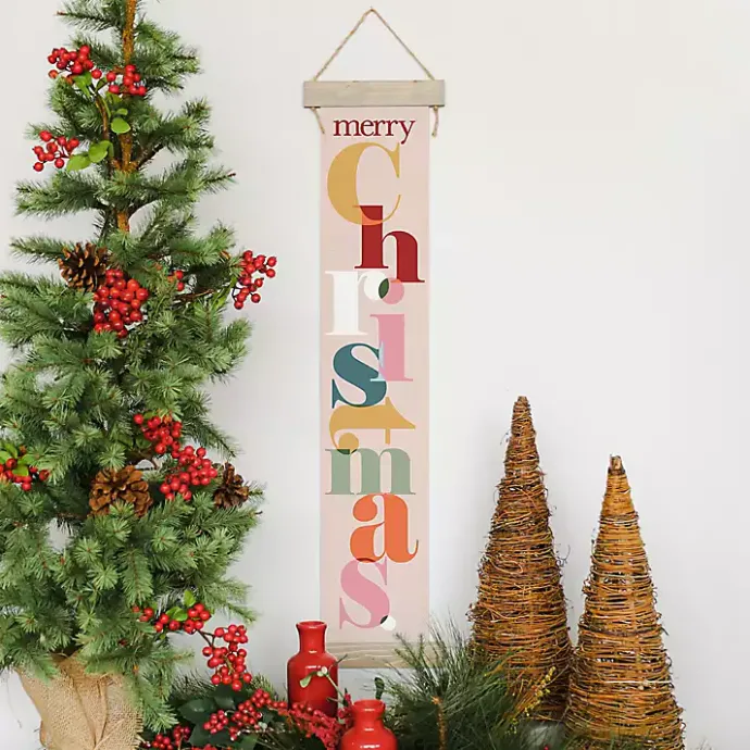 New Kirklands Home Colorful Merry Christmas Hanging Wall Plaque