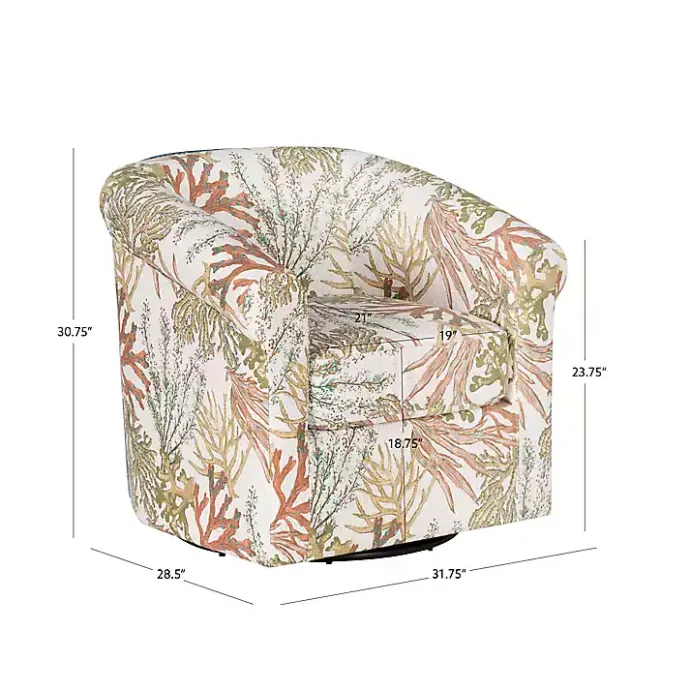 Best Kirklands Home Colorful Ocean Bonnie Swivel Accent Chair Green