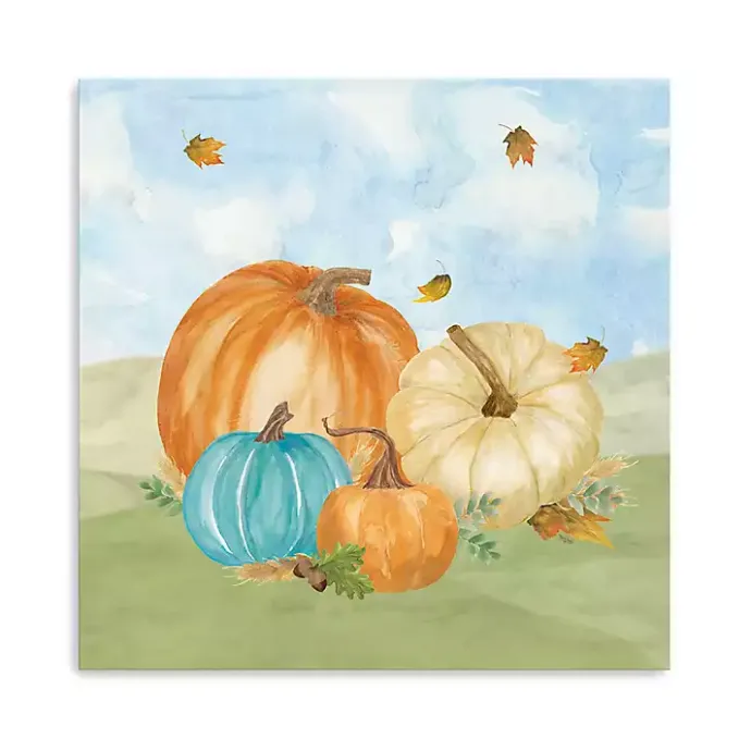 Sale Kirklands Home Colorful Pumpkin Patch Canvas Art Print, 20x20 in. Multi
