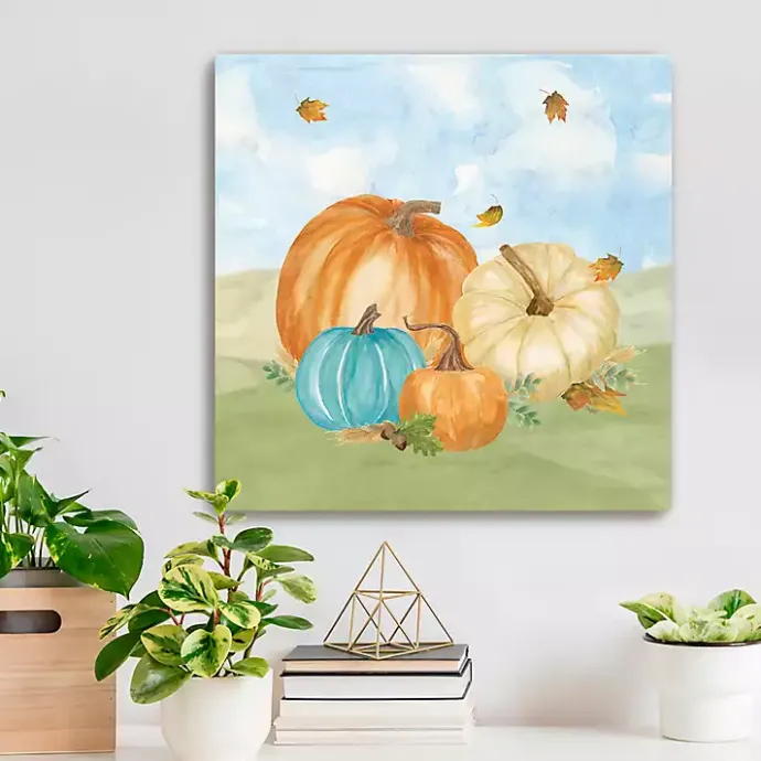Sale Kirklands Home Colorful Pumpkin Patch Canvas Art Print, 20x20 in. Multi