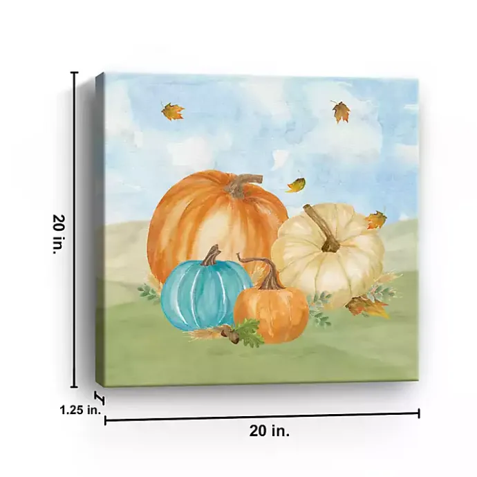 Sale Kirklands Home Colorful Pumpkin Patch Canvas Art Print, 20x20 in. Multi