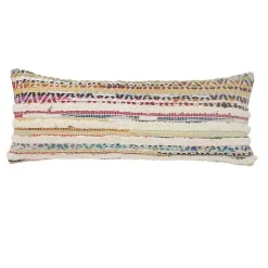 Clearance Kirklands Home Colorful Stripes Textured Handwoven Lumbar Pillow Multi