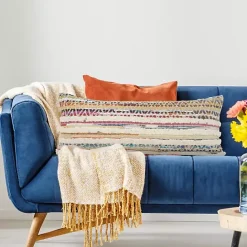 Clearance Kirklands Home Colorful Stripes Textured Handwoven Lumbar Pillow Multi